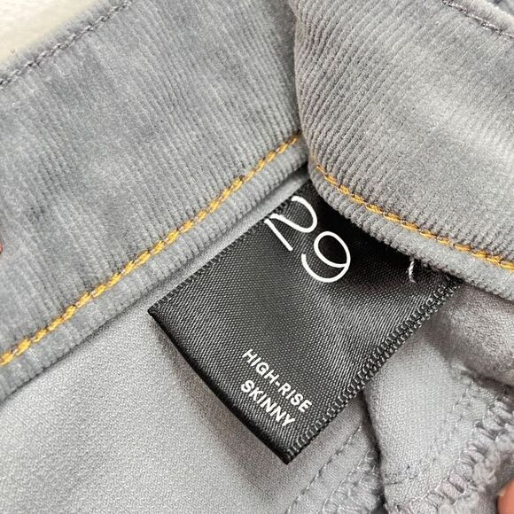 Pilcro Anthropologie High Rise Skinny Pants - 29 - Fine Corduroy Button Up Gray - Picture 6 of 16